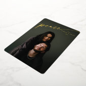 Carte De Vœux En Aluminium Élégant script typographique "Paix" (Rotation)