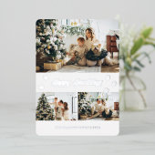 Carte De Vœux En Aluminium Elégant Silver Photo Happy Howlidays Paw (Debout devant)