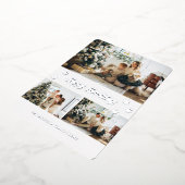 Carte De Vœux En Aluminium Elégant Silver Photo Happy Howlidays Paw (Rotation)