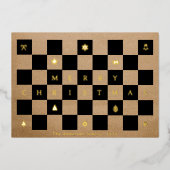 Carte De Vœux En Aluminium Elégant tableau de Noël rustique joyeux (Recto)