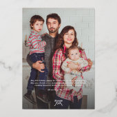 Carte De Vœux En Aluminium Élégant Unique Vaches de Noël Crème & Photo Verte (Verso)