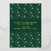 Carte De Vœux En Aluminium Élégant Vert Joyeux Noël Snowflake (Recto)