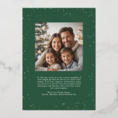 Carte De Vœux En Aluminium Élégant vert moderne Joyeux Noël Famille Photo (Verso)