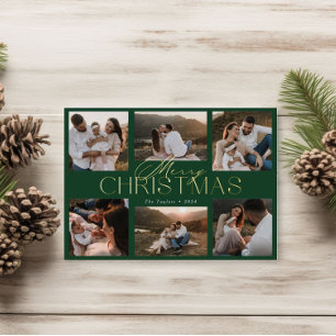 Carte De Vœux En Aluminium Élégante carte de Noël avec six photos en Pince à 