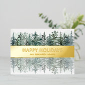 Carte De Vœux En Aluminium Élégante forêt d'aquarelles (Debout devant)