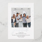 Carte De Vœux En Aluminium Elégante Gratitude Script Photo Entreprise (Recto)