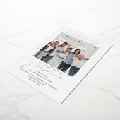 Carte De Vœux En Aluminium Elégante Gratitude Script Photo Entreprise (Rotation)