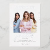 Carte De Vœux En Aluminium Elégante Gratitude Script Photo Entreprise (Recto)