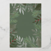 Carte De Vœux En Aluminium Élégante photo nuptiale verte 1er Noël Marié (Verso)