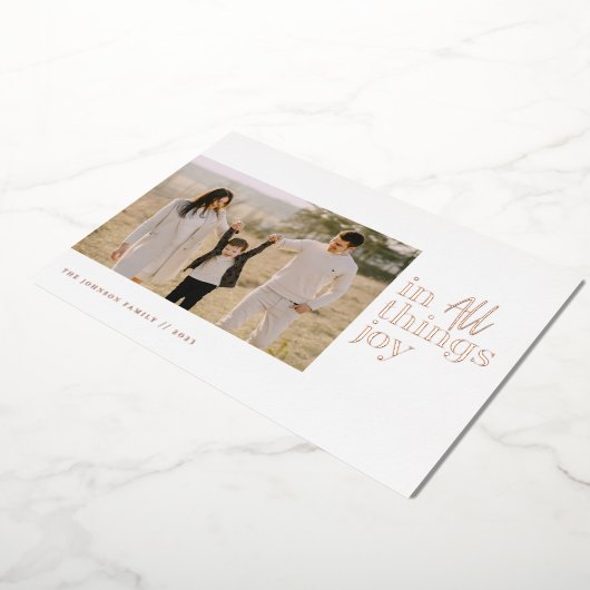 Carte De Vœux En Aluminium En toutes choses Joy Photo (Rotation)