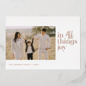 Carte De Vœux En Aluminium En toutes choses Joy Photo (Recto)