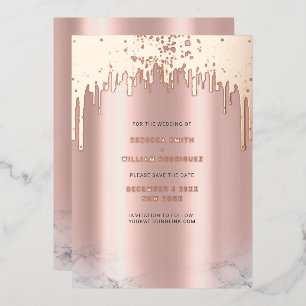 Carte De Vœux En Aluminium Enregistrer La Date Rosegold Parties scintillant D