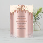 Carte De Vœux En Aluminium Enregistrer La Date Rosegold Parties scintillant D (Debout devant)
