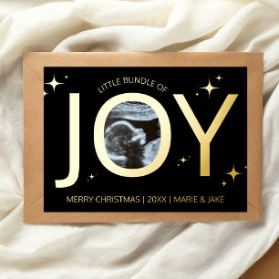 Carte De Vœux En Aluminium Ensemble de JOY Faire-part de grossesse Noël