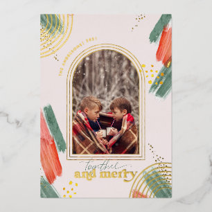 Carte De Vœux En Aluminium Ensemble & Joyeux Arche photo Noël moderne