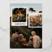 Carte De Vœux En Aluminium Ensemble & Joyeux | Nostalgic Cinq photos Noël (Verso)