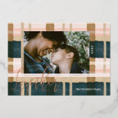 Carte De Vœux En Aluminium Ensemble moderne vert rose aquarelle aquarelle pli (Recto)