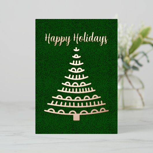 Carte De Vœux En Aluminium Entreprise moderne d'arbre de Noël (Debout devant)