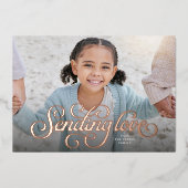 Carte De Vœux En Aluminium Envoi d'amour mignon une photo Valentine (Recto)