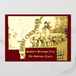 Carte De Vœux En Aluminium Ere victorienne 1887 Noël Père Noël & Reindeer<br><div class="desc">Il s'agit d'un numériquement imprimé amélioré d'une illustration d'une époque victorienne antique de 1887 du Père Noël dans un traîneau tiré par des rennes,  et des enfants vérifiant des bas accrochés sur un manteau de cheminée. Vous pouvez personnaliser le texte.</div>