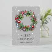 Carte De Vœux En Aluminium Étoile de couronne de Noël (Debout devant)