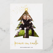 Carte De Vœux En Aluminium Étoile lumineuse | Paix sur Terre (Recto)