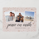 Carte De Vœux En Aluminium Étoiles dorées | Collage de photos (Recto)