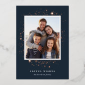 Carte De Vœux En Aluminium Étoiles dorées | Photo Foil (Recto)