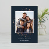 Carte De Vœux En Aluminium Étoiles dorées | Photo Foil (Debout devant)