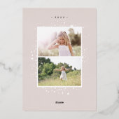 Carte De Vœux En Aluminium Étoiles dorées | Photo Foil (Verso)