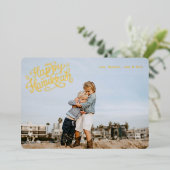 Carte De Vœux En Aluminium Étoiles Hanoukka amusantes & Jelly Donut Patterned (Debout devant)