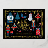 Carte De Vœux En Aluminium Fa La Oh What Fun Christmas Nutcracker Caractères (Recto)