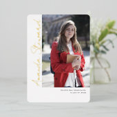 Carte De Vœux En Aluminium Faire-part de graduation de photo moderne Script c (Debout devant)