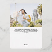 Carte De Vœux En Aluminium Faire-part de graduation de photo moderne Script c (Verso)