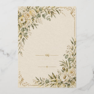 Carte De Vœux En Aluminium Faire-part de mariage Élégant Botanique Européen 