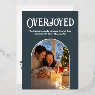 Carte De Vœux En Aluminium Faire-part de naissance de bébé de Noël au charbon