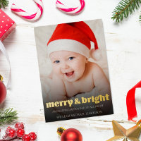 Faire-part de naissance photo de Noël pour bébé no