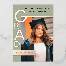 Faire-part de remise de diplôme Jade Moderne avec