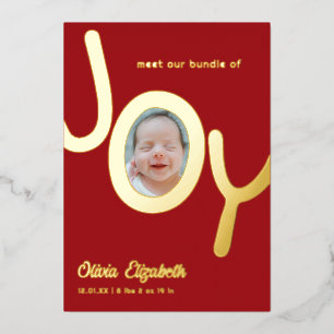 Carte De Vœux En Aluminium Faisceau de JOIE Photo avec feuille d'or véritable