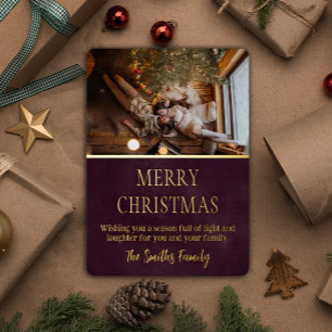 Carte De Vœux En Aluminium Famille de Noël minimaliste élégant