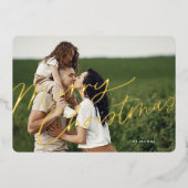 Carte De Vœux En Aluminium Famille de Noël simple et propre (Recto)