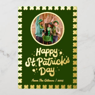 Carte De Vœux En Aluminium Famille Shamrock de Jour de la Saint Patrick simpl