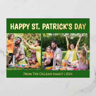 Carte De Vœux En Aluminium Famille Shamrock simple Jour de la Saint Patrick 2
