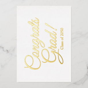 Carte De Vœux En Aluminium Félicitations grand script personnalisé feuille de