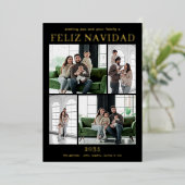 Carte De Vœux En Aluminium Feliz Navidad Multi Photo Gold (Debout devant)