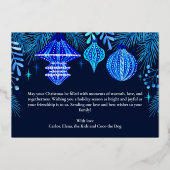 Carte De Vœux En Aluminium Feliz Navidad Ornements Marine Aquarelle bleue (Verso)