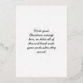 Carte De Vœux En Aluminium Festif Simple Blanc Vert & Or Arbre de Noël (Verso)