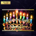 Carte De Vœux En Aluminium Festival des Lumières Festival de l'Amour Menorah<br><div class="desc">Festival des lumières Festival de l'Amour Minorah Aquarelle</div>
