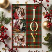 Carte De Vœux En Aluminium Festive Buffalo Plaid 3 Photos collage Noël