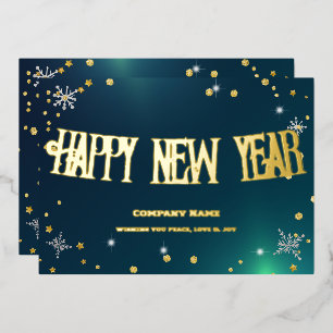 Carte De Vœux En Aluminium Festive Green 2024 Entreprise Red Ribbon